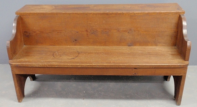 Appraisal: - Hard yellow pine bucket bench th c with mortis