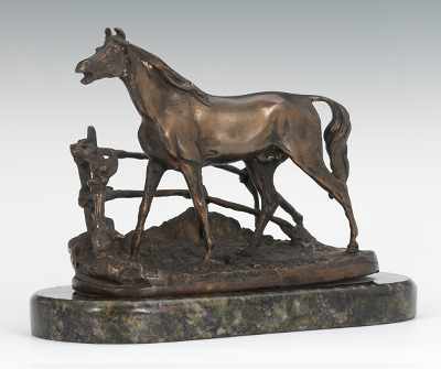 Appraisal: A Cast Metal Statuette of a Horse after Mene Cast