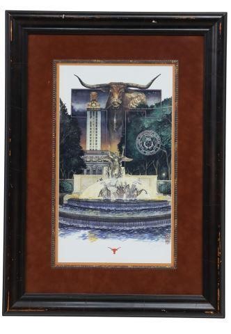 Appraisal: Framed offset print on paper University of Texas at Austin