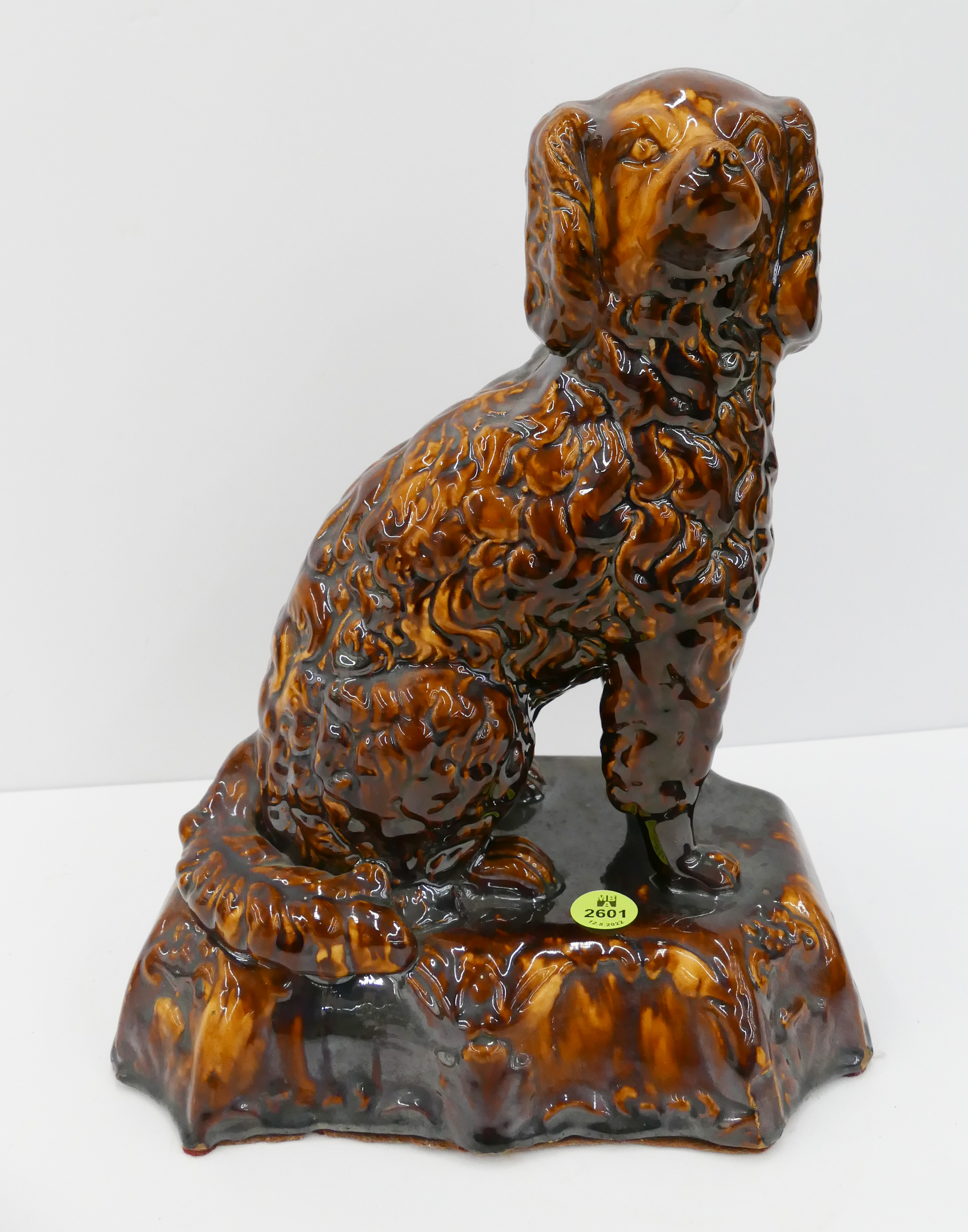 Appraisal: Antique Bennington Brownware Pottery Dog Figure- ''