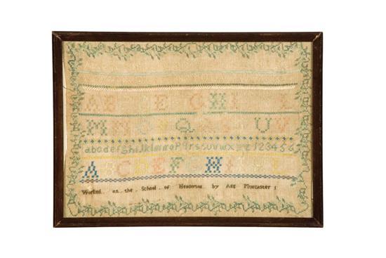 Appraisal: SAMPLER Ann Muncaster probably American early th century silk on