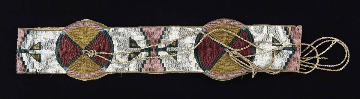 Appraisal: BLANKET STRIP SIOUX CIRCA S Beaded with sinew in the