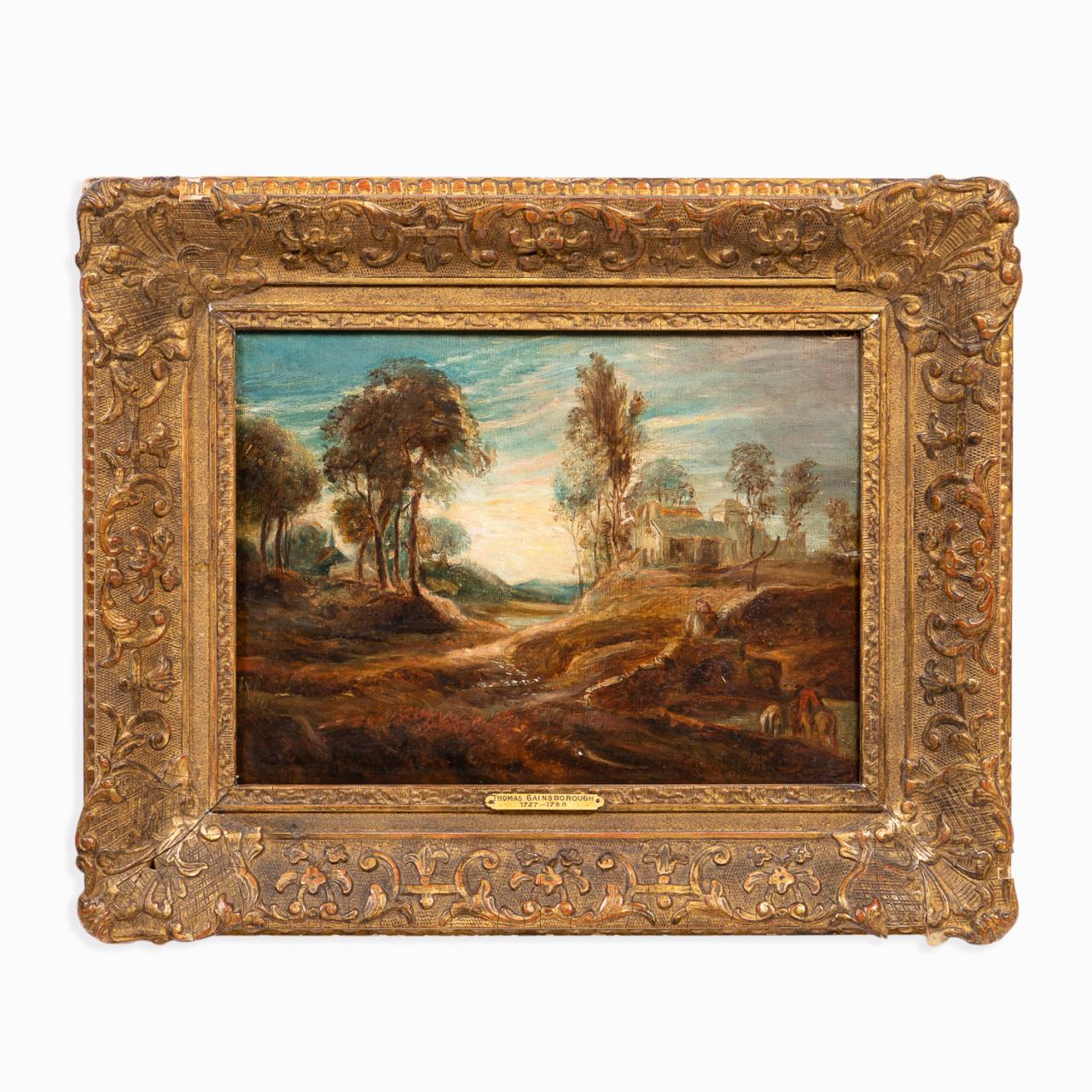 Appraisal: THOMAS GAINSBOROUGH ATTRIB O B LANDSCAPE Attributed to Thomas Gainsborough