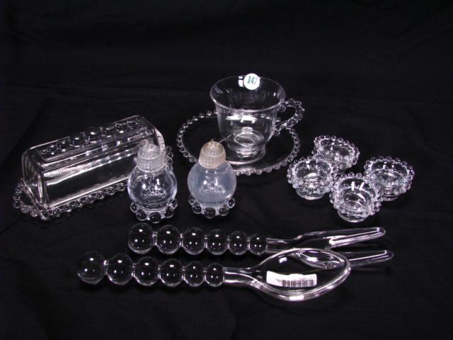 Appraisal: Candlewick Glass nine cups amp saucers two-piece salad set lidded