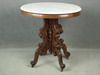 Appraisal: LAMP TABLE - VICTORIAN OVAL MARBLE TOP LAMP TABLE MOLDED