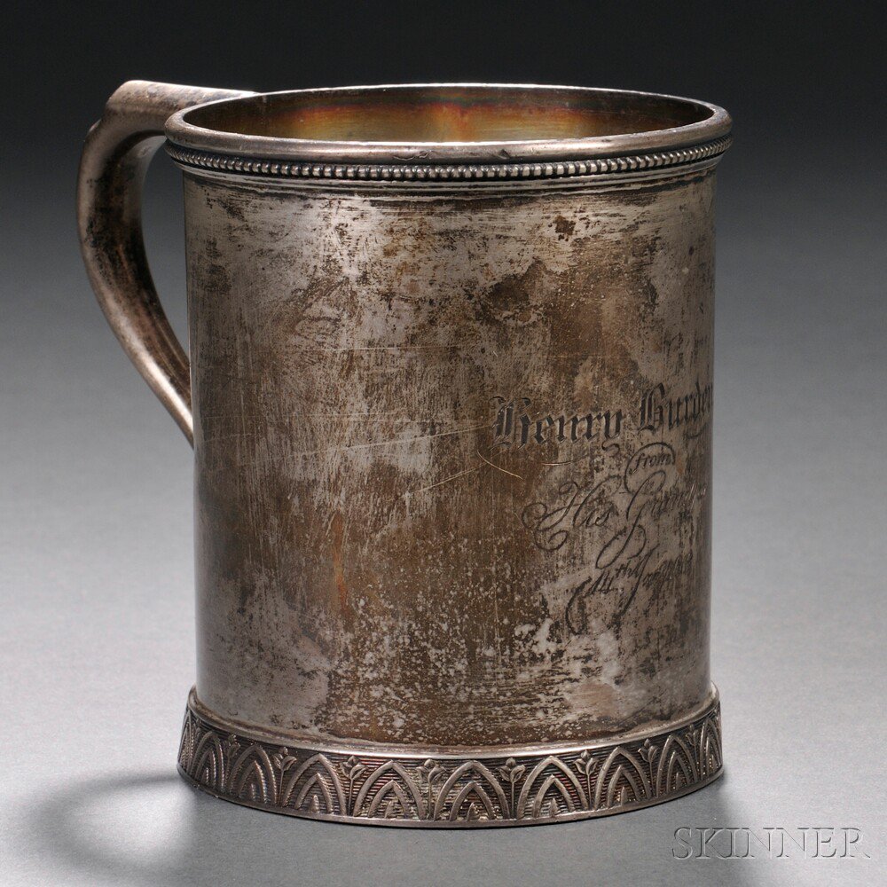 Appraisal: Grosjean Woodward Sterling Silver Mug New York - retailed by