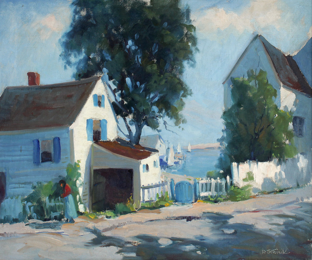 Appraisal: STRISIK Paul American - Rockport Street Scene probably Pigeon Cove