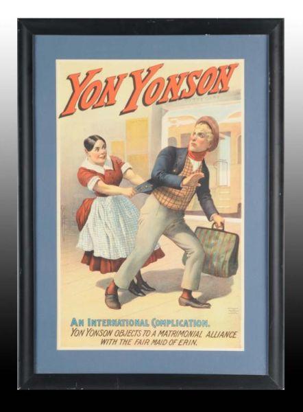 Appraisal: Yon Yonson Paper Litho Play Poster Description Circa Matted and