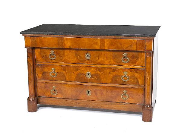 Appraisal: An Empire gilt bronze mounted walnut commode early th century