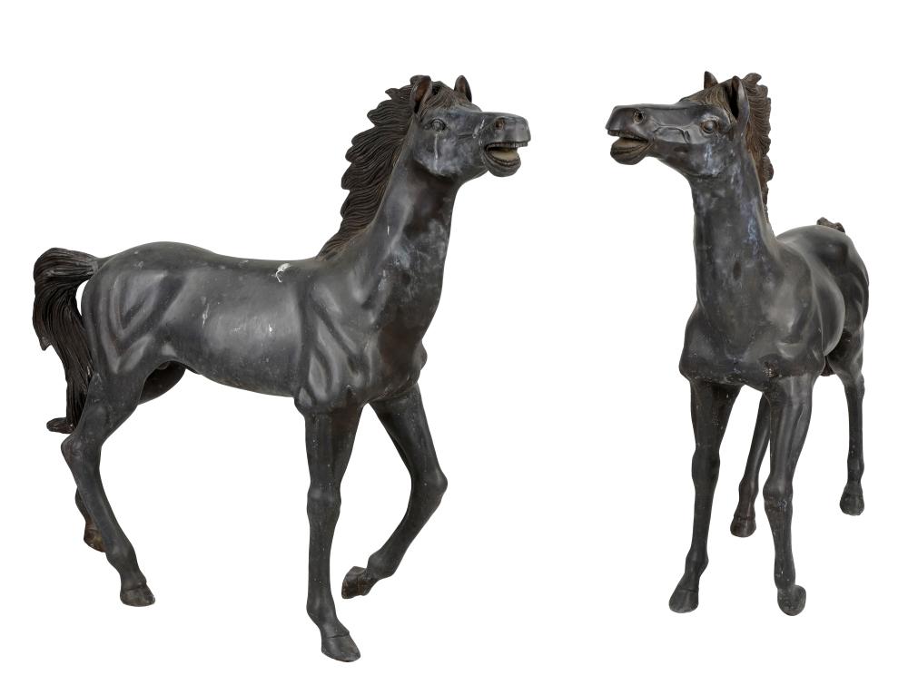 Appraisal: PAIR OF BRONZE HORSE FIGURESunsigned Condition oxidation to each inches