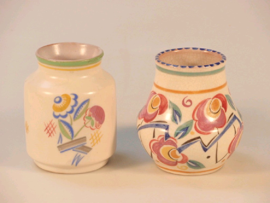 Appraisal: A Poole Pottery small vase of swept circular form painted