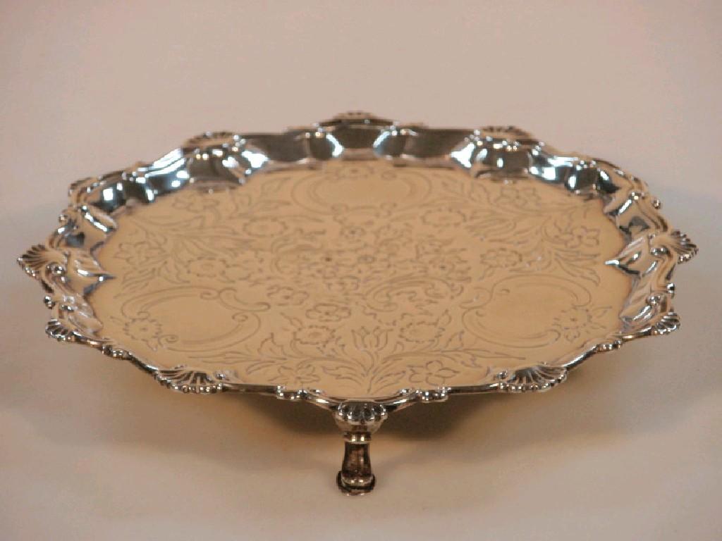 Appraisal: A George III silver salver by Ebenezer Coker London with