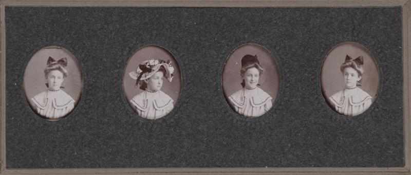 Appraisal: UNKNOWN C FOUR MINIATURE PHOTOS OF A GIRL Toned silver