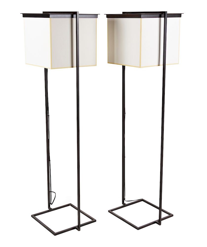 Appraisal: A Pair of Contemporary Metal Floor Lamps Heigh A Pair