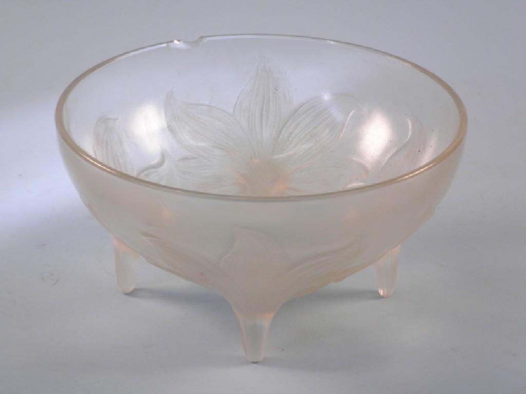 Appraisal: A Lalique opaque glass bowl Lillies cm diameterProvenance Barbara Lady