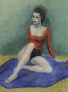 Appraisal: SOYER Isaac Pastel on Paper Seated Dancer Signed lower right