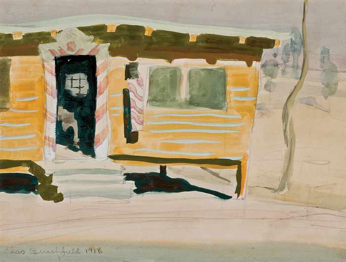 Appraisal: CHARLES BURCHFIELD American - ''Barbershop'' watercolor signed lower left and