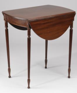 Appraisal: th c Sheraton mahogany drop leaf side table h Sheraton