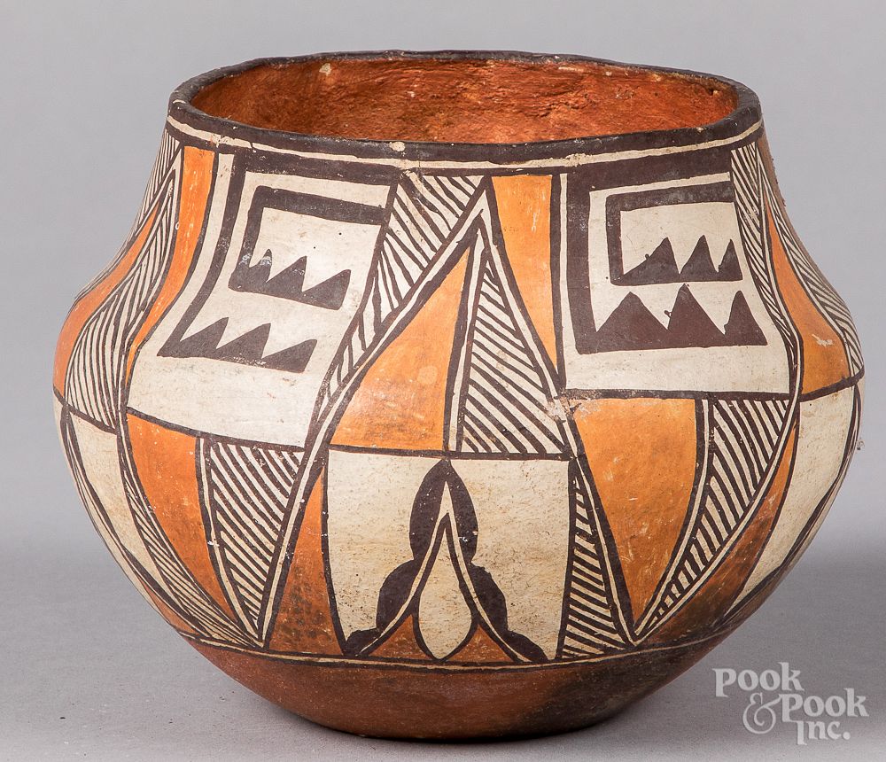 Appraisal: Acoma Indian polycromed pottery olla Acoma Indian polychromed pottery olla