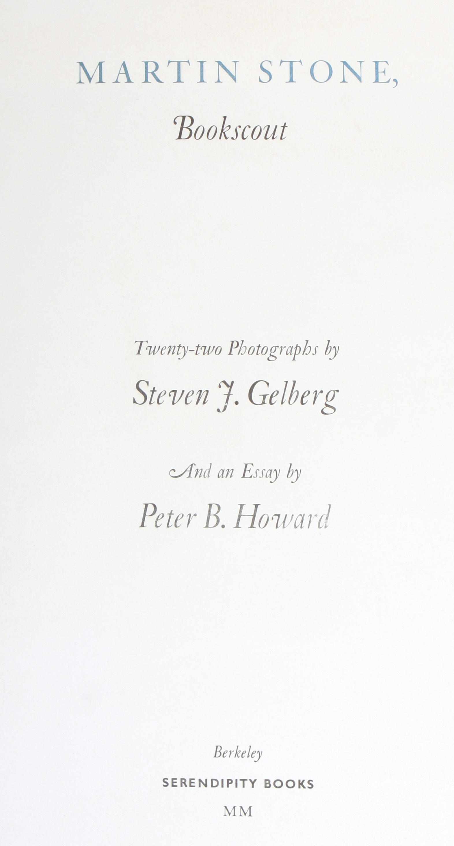 Appraisal: Property of Serendipity Books GELBERG STEVEN J photographs HOWARD PETER