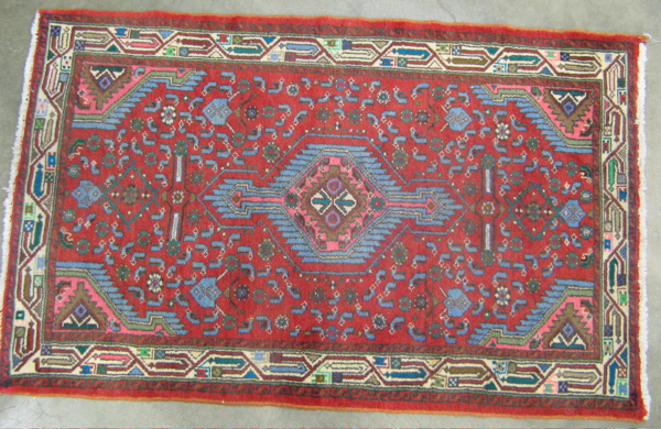 Appraisal: THREE HAND KNOTTED ORIENTAL AREA RUGS ' x ' Persian