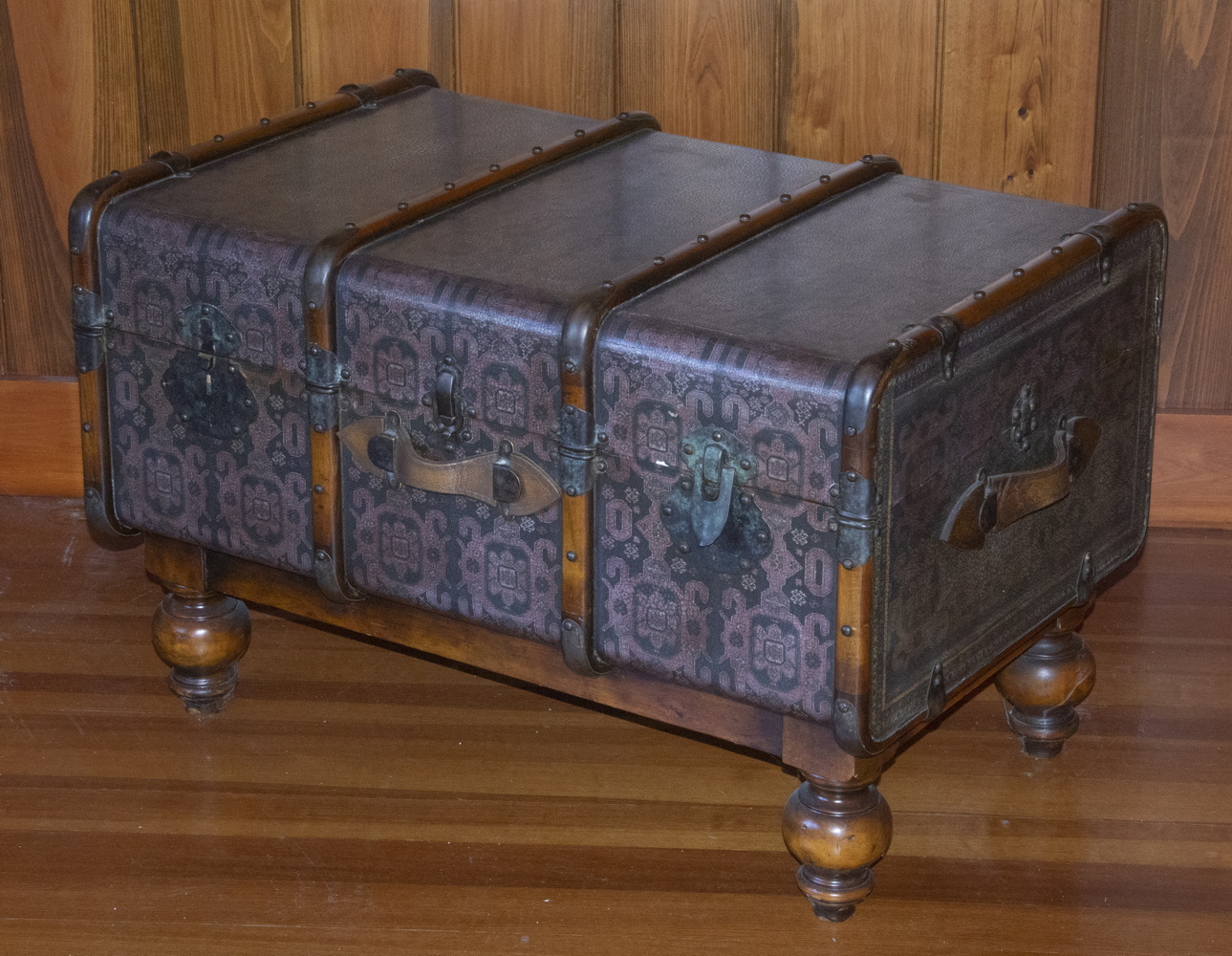 Appraisal: BRASS BOUND BLANKET CHEST Maitland Smith Style Blanket Chest with