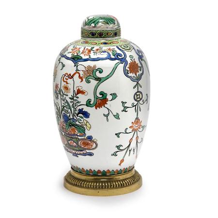 Appraisal: Samson Porcelain Gilt-Bronze Mounted Covered Jar Estimate -