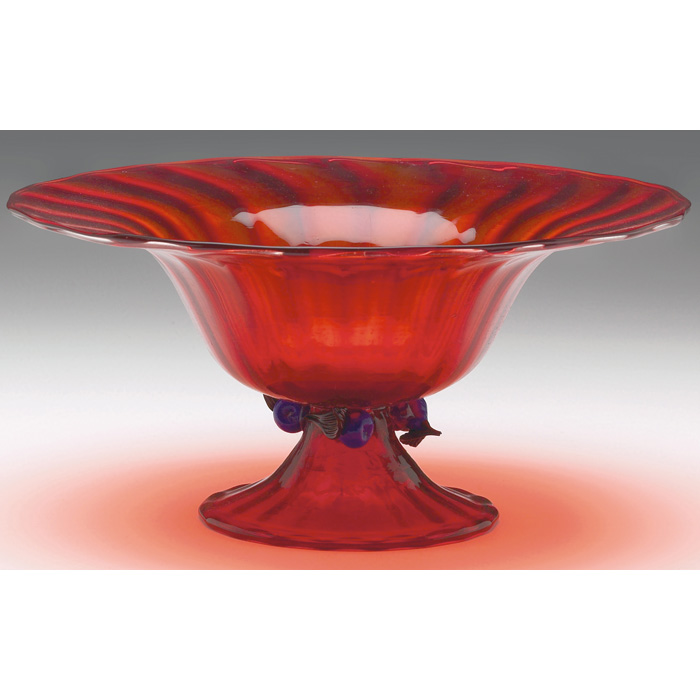 Appraisal: Steuben bowl flaring form in cinnamon gold ruby glass with