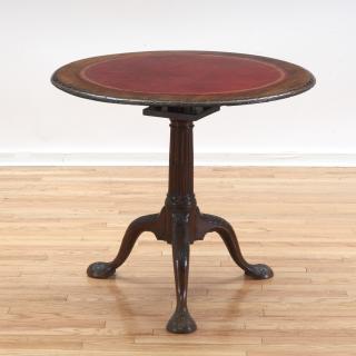 Appraisal: Irish Chippendale mahogany tilt top tripod table Irish Chippendale mahogany