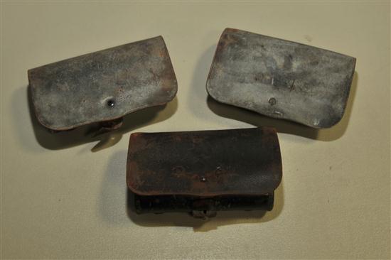 Appraisal: THREE CARTRIDGE BOXES All stamped Watervliet Arsenal on back brass