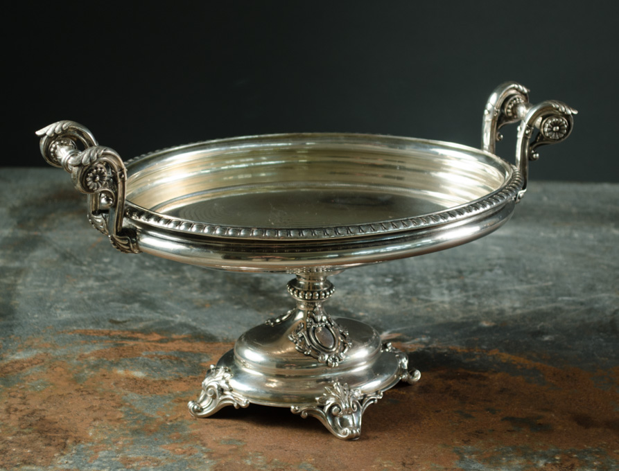 Appraisal: CONTINENTAL SILVER FOOTED PEDESTAL BOWL c oval form with raised