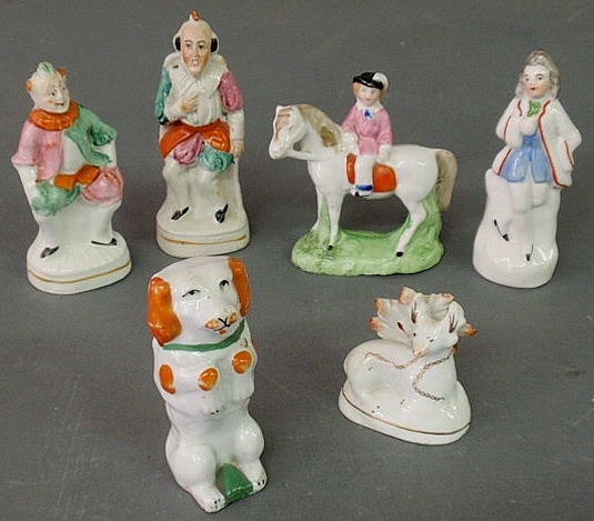 Appraisal: Six small Staffordshire figures largest h