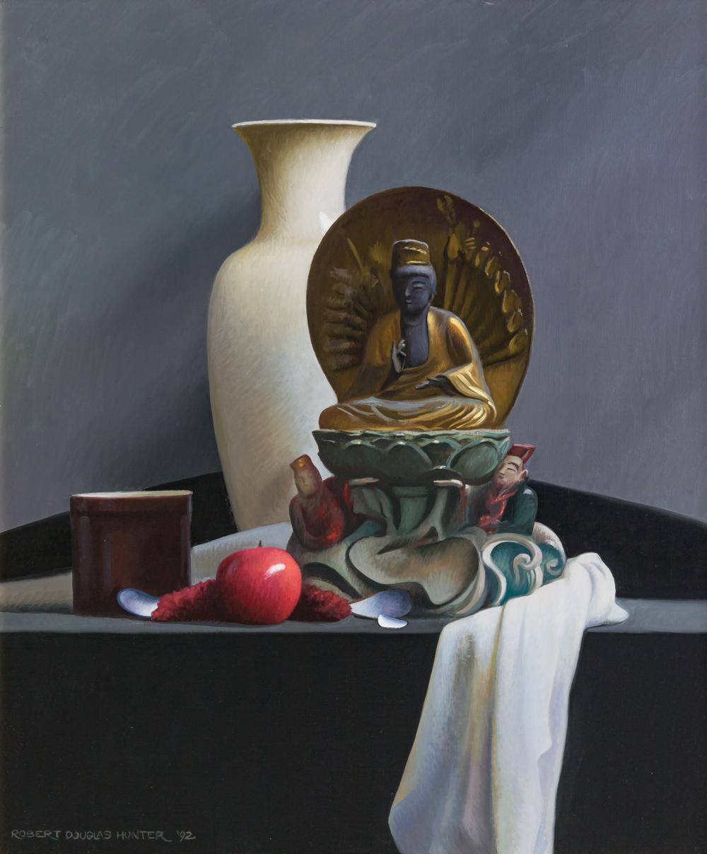 Appraisal: ROBERT DOUGLAS HUNTER American - Still Life with White Vase