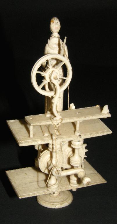 Appraisal: Interesting Napoleonic prisoner of war articulated clockwork carving modelled with