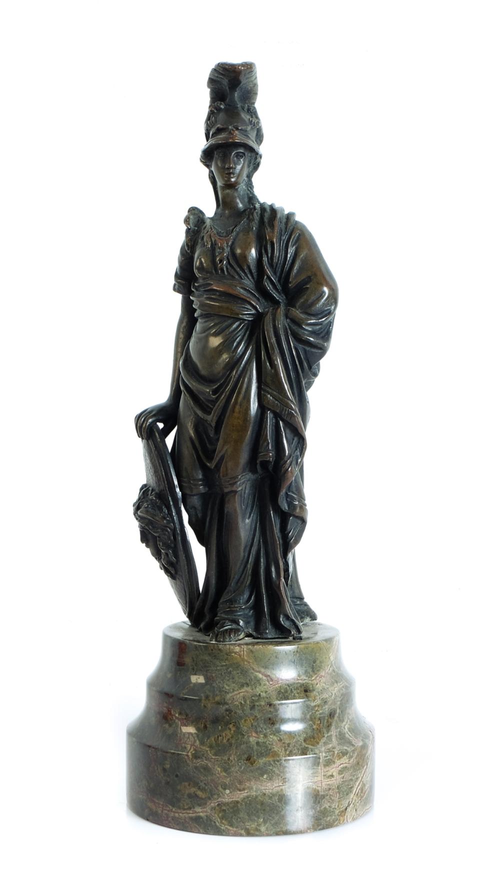 Appraisal: CONTINENTAL BRONZE FIGURAL SCULPTURE OF MINERVAContinental bronze figural sculpture of