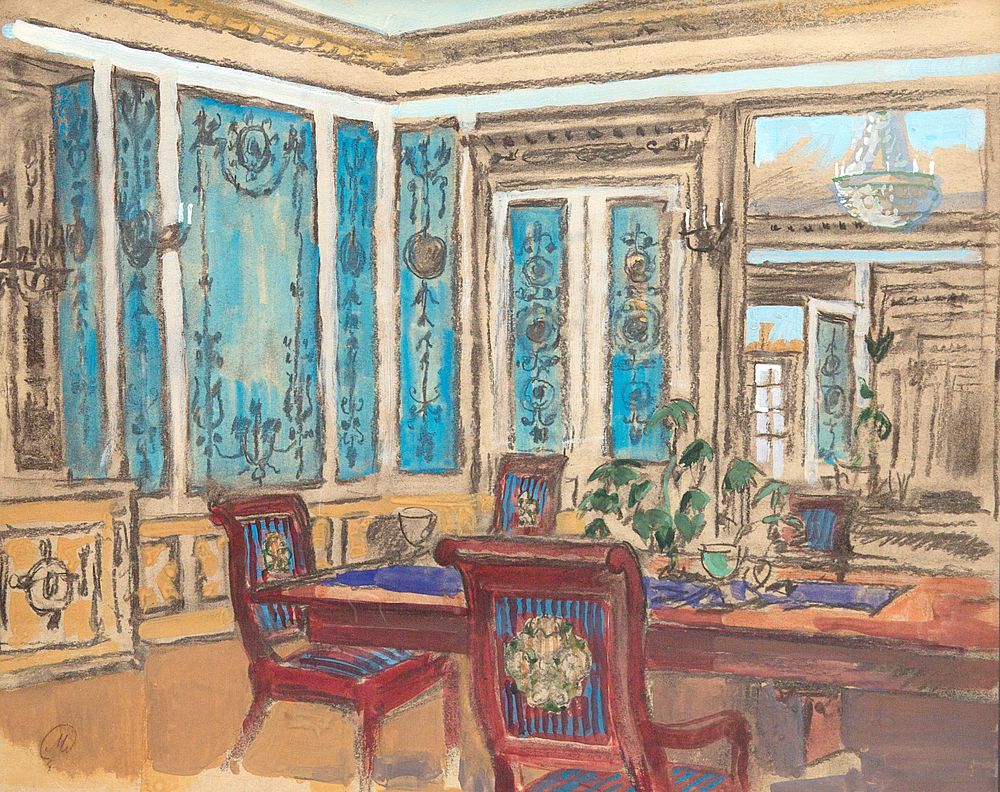 Appraisal: MSTISLAV DOBUZHINSKY RUSSIAN-LITHUANIAN - MSTISLAV DOBUZHINSKY RUSSIAN-LITHUANIAN - Interior with