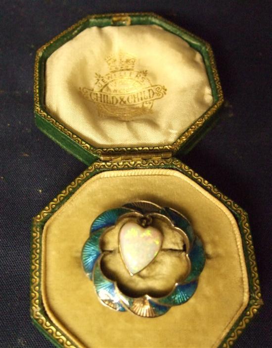 Appraisal: Late th century Child and Child boxed opal and blue