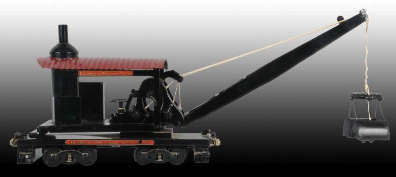 Appraisal: Pressed Steel Buddy L Railroad Wrecking Crane Description T-Reproduction Model