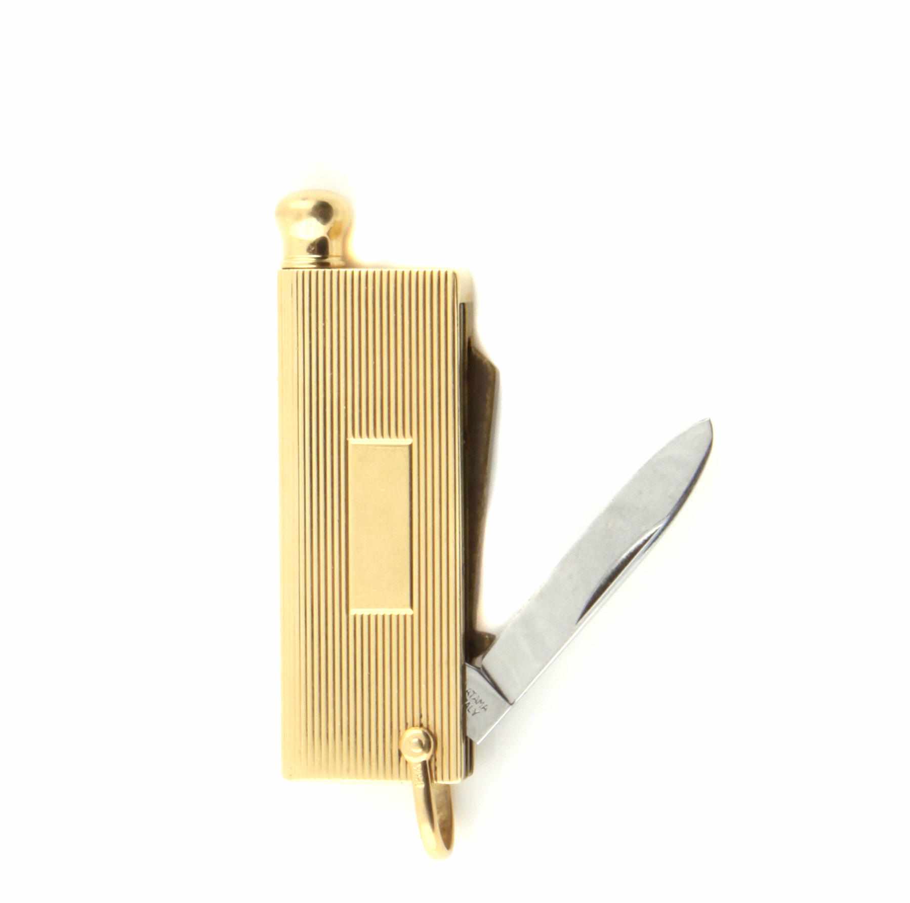 Appraisal: A k gold-capped pencil-key-knife dimensions x in