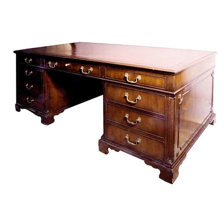 Appraisal: George III Style Mahogany Pedestal Desk Estimate -