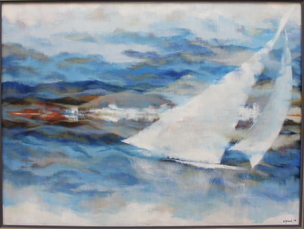 Appraisal: OTTO FRIED Oregon France Germany born oil on canvas Sail