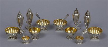 Appraisal: SET OF FOUR TIFFANY AND CO SILVER SALTS AND FOUR