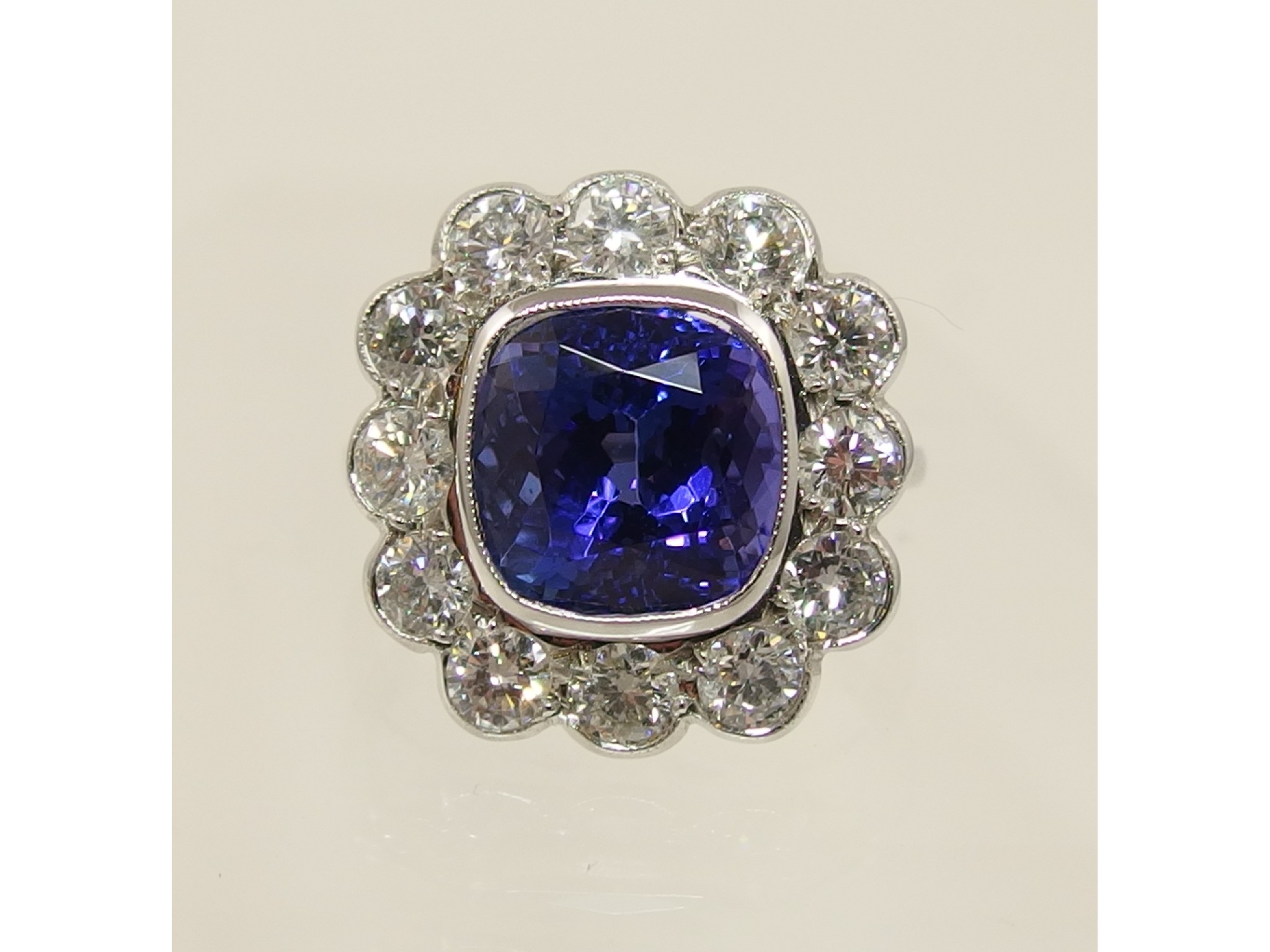 Appraisal: An ct white gold tanzanite approx ct and diamond approx