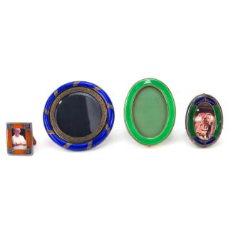 Appraisal: Group of Four Miniature Italian Guilloche Enamel Frames Group of