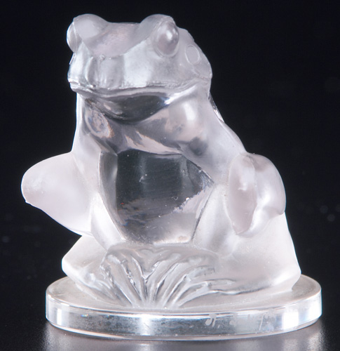 Appraisal: R LALIQUE Mascot hood ornament Grenouille clear and frosted c