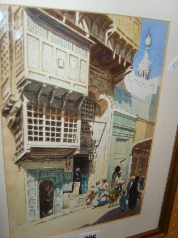 Appraisal: An early th century watercolour of a Cairo street scene