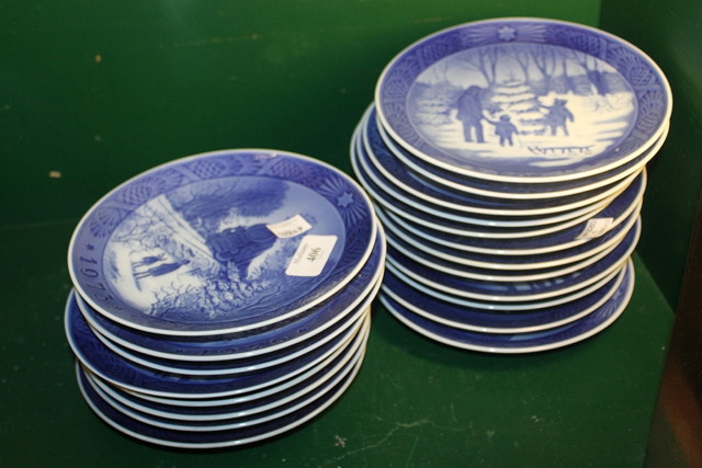 Appraisal: A COLLECTION OF TWENTY ROYAL COPENHAGEN CHRISTMAS PLATES mostly from