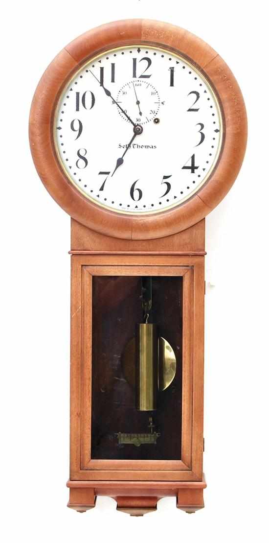 Appraisal: Seth Thomas regulator wall clock first quarter th century oak