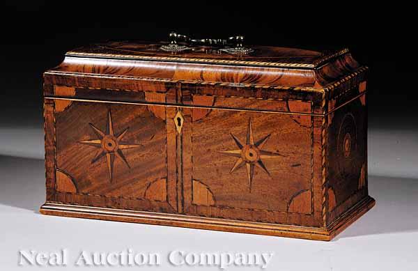 Appraisal: An English Inlaid Mahogany Tea Caddy early th c with