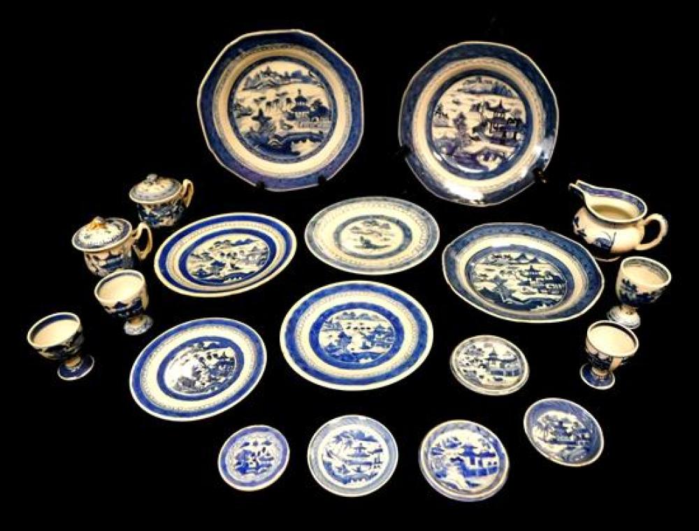 Appraisal: ASIAN Chinese Export porcelain Canton mostly th C pieces including